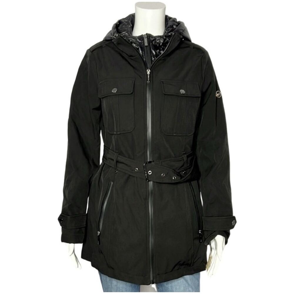 NWT Michael Kors Anorack‎ Rainwear Hooded coat jacket size MP M545644H74 $200